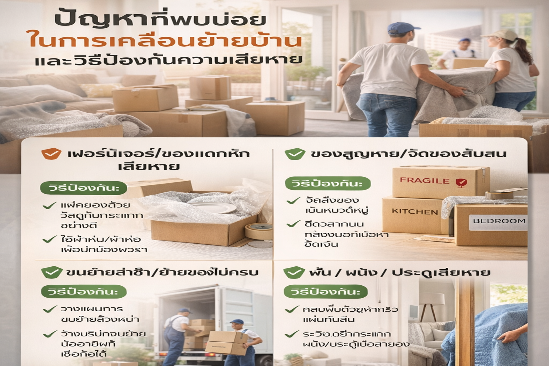 บริการย้ายบ้าน ย้ายคอนโด ย้ายหอพัก